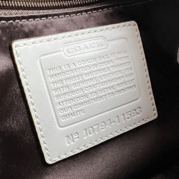 Coach vintage Bleecker Signature Jenny Khaki White jacquard Leather crossbody ba - Picture 5 of 12